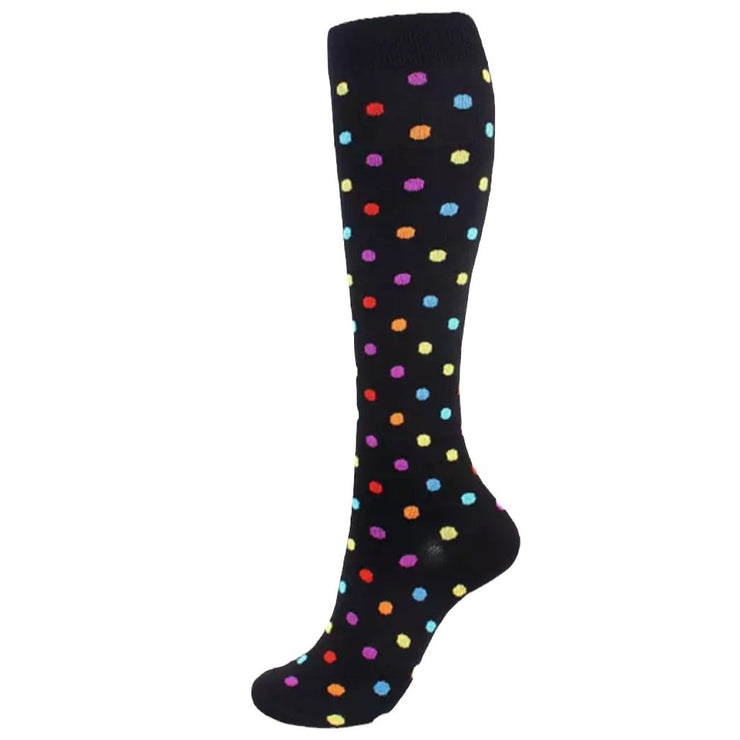 Black colorful small polka dots